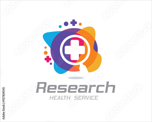 research health logo designs with glass and cross health