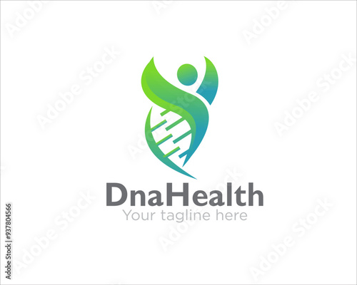 happy dna health logo designs for medical service or lab