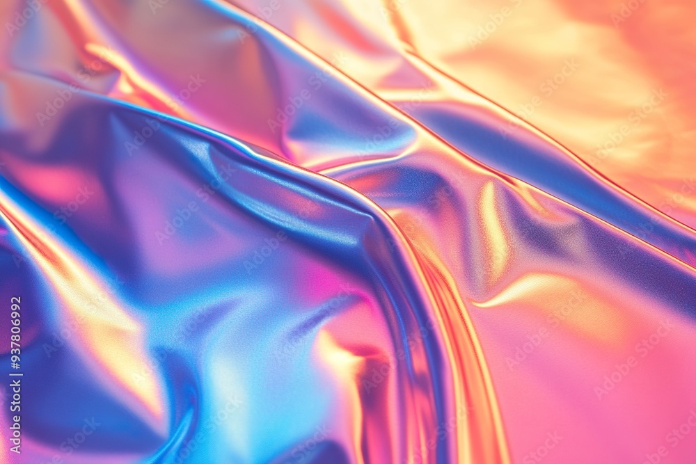 Fototapeta premium Abstract Background with Holographic Rainbow Foil and Iridescent Blur