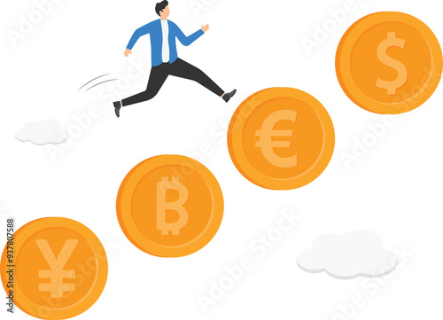 signs of world currencies on the chart,
