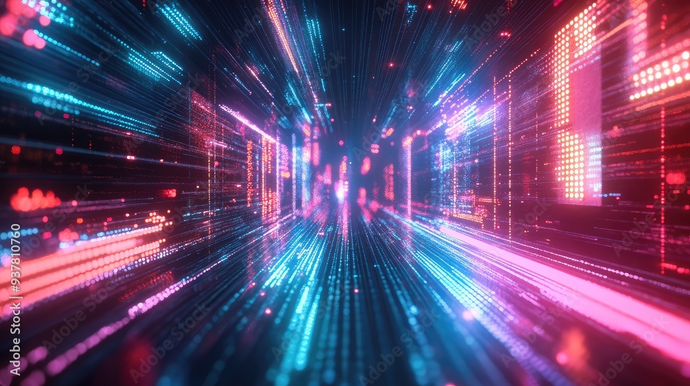 A high-tech cyber pulse with animated light trails and glowing patterns, forming a futuristic digital scene. A high-tech cyber pulse with animated light trails and glowing patterns, forming a futuristic digital scene.