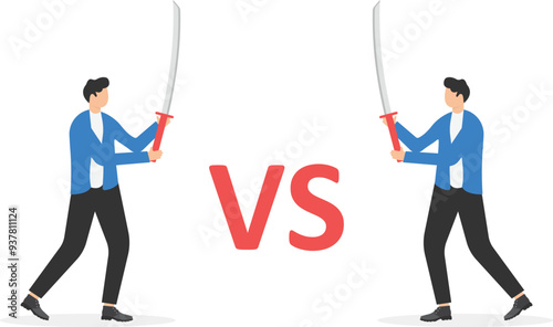 men in business suits in the eve of the fight, rivalry in business,

