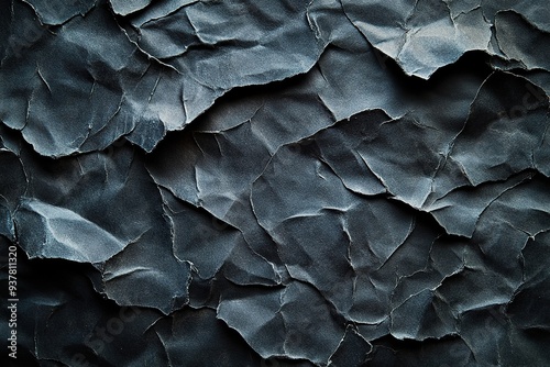 Distressed Black Paper Poster with Creases and Grunge Texture