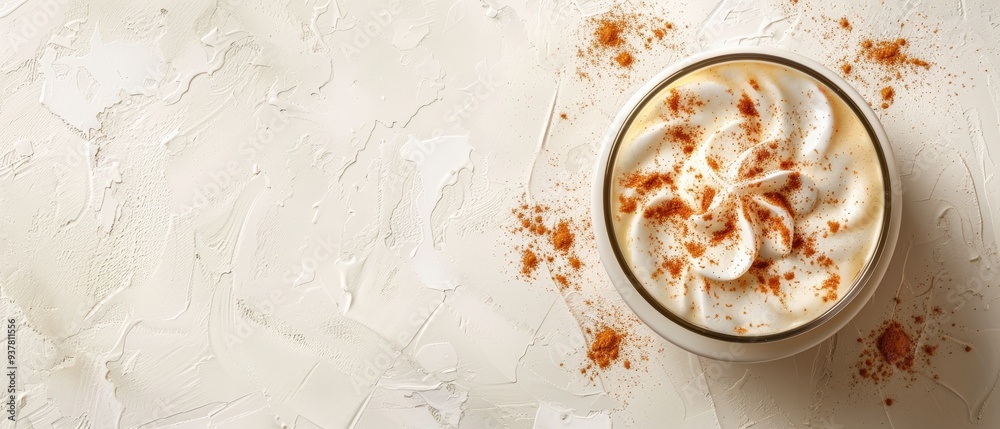 A glass of coffee with a sprinkle of cinnamon on top A glass of coffee with a sprinkle of cinnamon on top