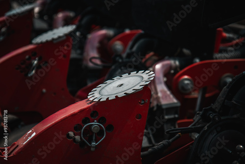 Obraz na płótnie Detailed View of Tractor's Seeding Attachment w salonie