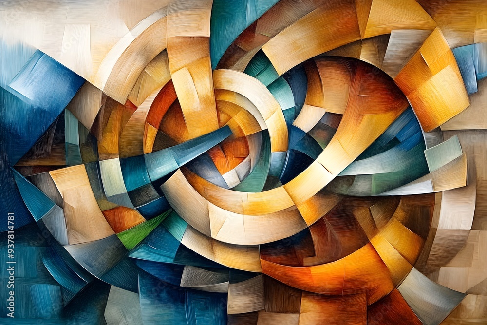 Abstract Painting of Geometric Shapes. Abstract Painting of Geometric Shapes.