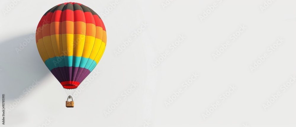 Fototapeta premium A colorful hot air balloon is floating in the sky