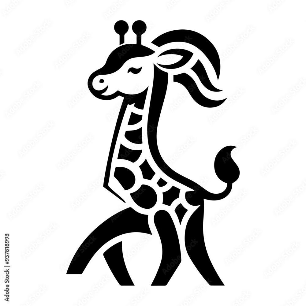 Fototapeta premium Giraffe icon vector illustration.