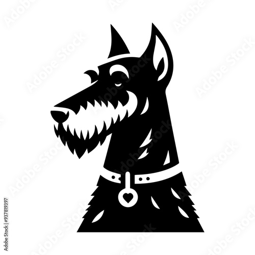 Airedale terrier head vector icon