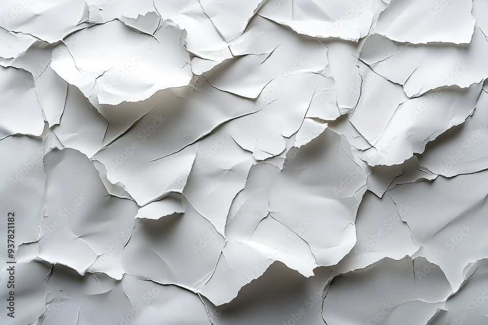 White Paper with Creases and Crumples, Bonded with Glue White Paper with Creases and Crumples, Bonded with Glue