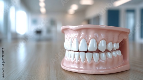 Wallpaper Mural Bright Smiling Teeth in Clinic Setting with Copy Space for Text Torontodigital.ca