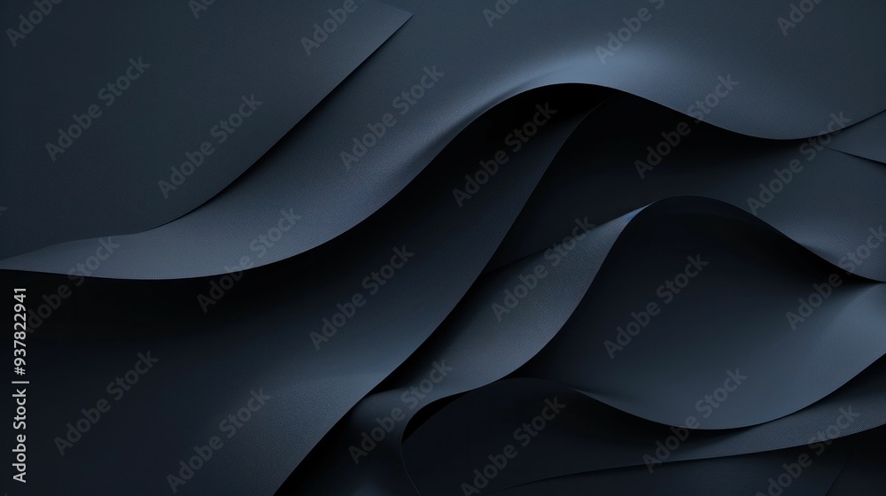 Abstract dark blue paper waves creating a smooth and elegant texture with flowing shapes Ideal for backgrounds and design elements Abstract dark blue paper waves creating a smooth and elegant texture with flowing shapes Ideal for backgrounds and design elements