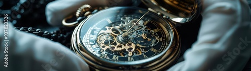 Wallpaper Mural Watchmaker fixing a pocket watch, Cyberpunk, Cool, 3D, Highlighting precision Torontodigital.ca