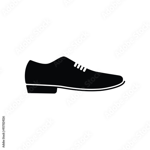 Shoe black and white flat vector icon design. Shoe symbol and clip art