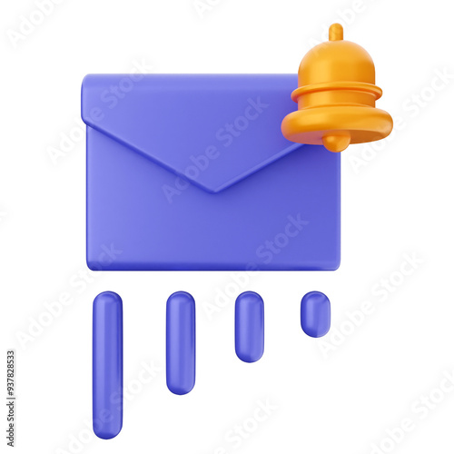 3d notification bell icon