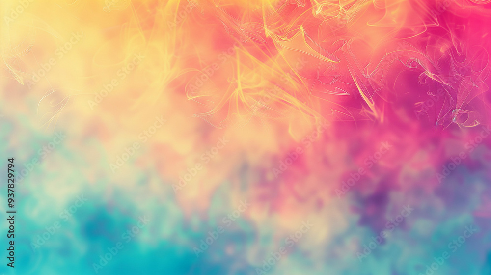 Colorful abstract background featuring vibrant swirls of smoke in shades of pink, yellow, and blue with a dreamy atmosphere Colorful abstract background featuring vibrant swirls of smoke in shades of pink, yellow, and blue with a dreamy atmosphere