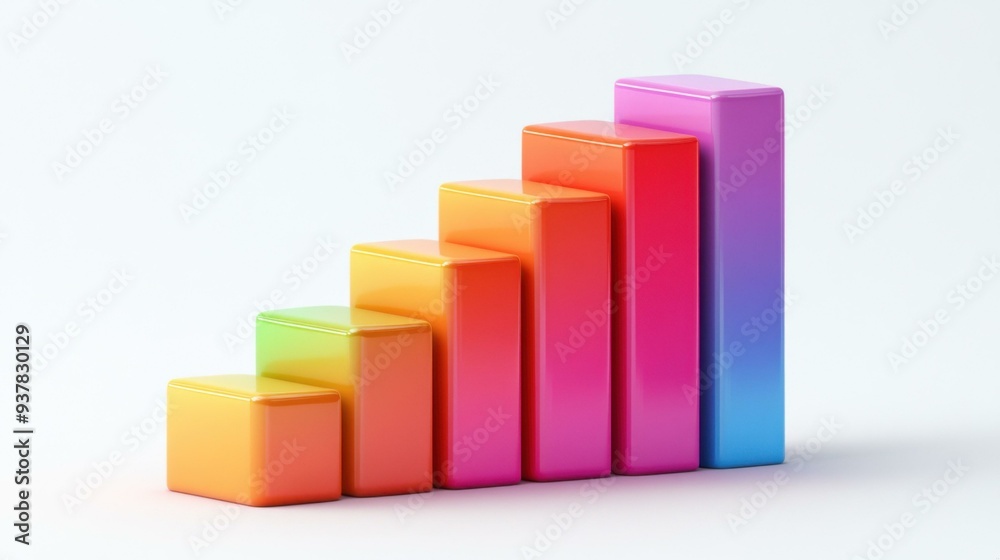 Vibrant 3D Bar Graph Illustrating Business Growth and Performance Trends Vibrant 3D Bar Graph Illustrating Business Growth and Performance Trends