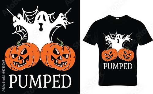 Pumped Halloween T shirt design vector.