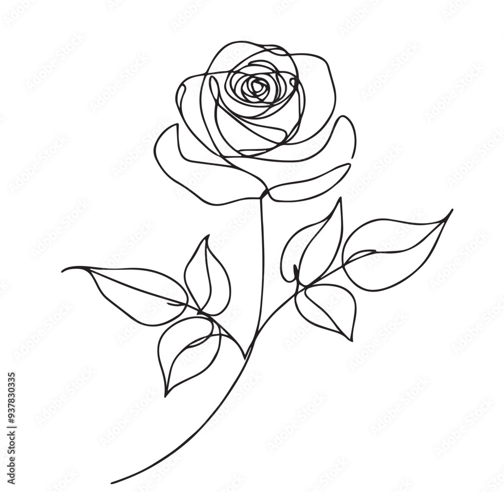 A single elegant rose Vector Illustration