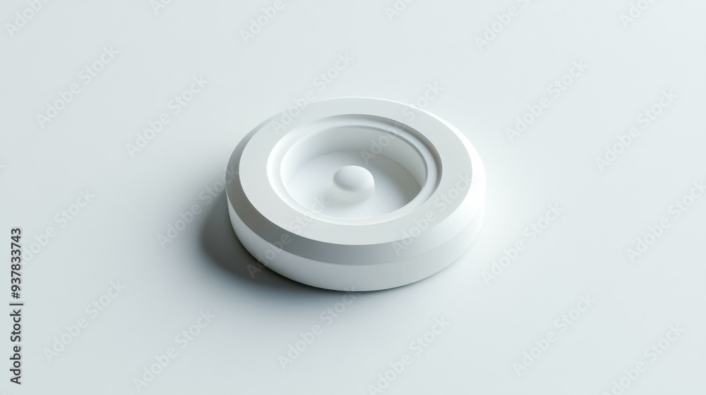 Sleek Minimalist 3D Render of a Modern Circular Object in White Sleek Minimalist 3D Render of a Modern Circular Object in White
