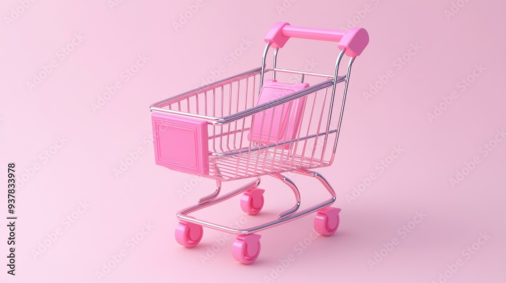 Charming Pink Shopping Cart: The Icon of Modern Retail and Consumerism Charming Pink Shopping Cart: The Icon of Modern Retail and Consumerism