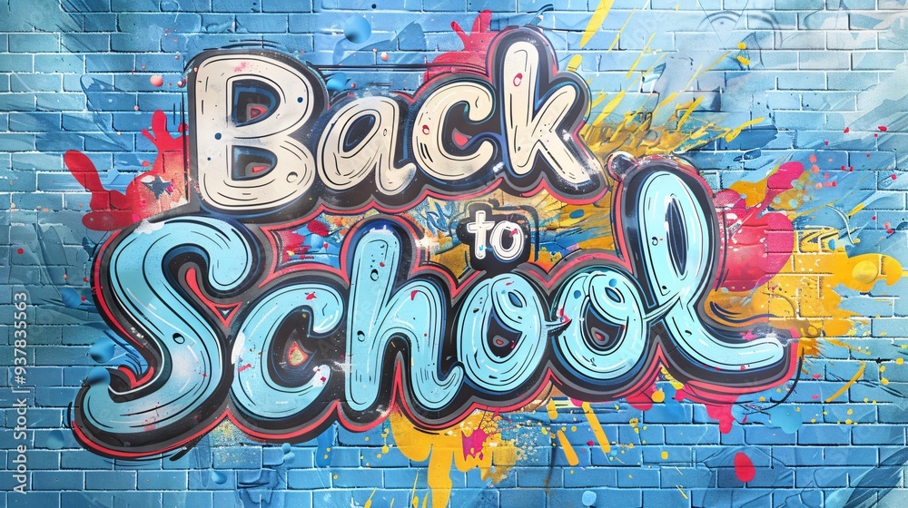 Fototapeta premium Back to School lettering banner
