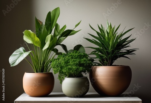 vibrant plant arrangements showcased minimalist settings clean lines natural aesthetics, greenery, decor, design, foliage, interior, nature, simplicity