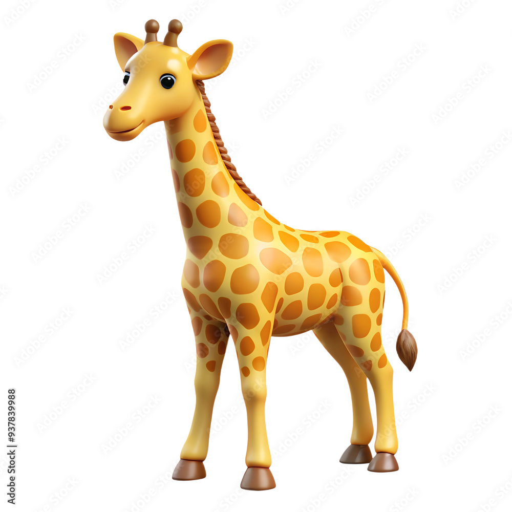 Cute cartoon african giraffe animal 3d rendered illustration isolated on the transparent background Cute cartoon african giraffe animal 3d rendered illustration isolated on the transparent background
