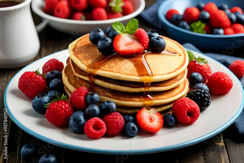 pancakes with berries
