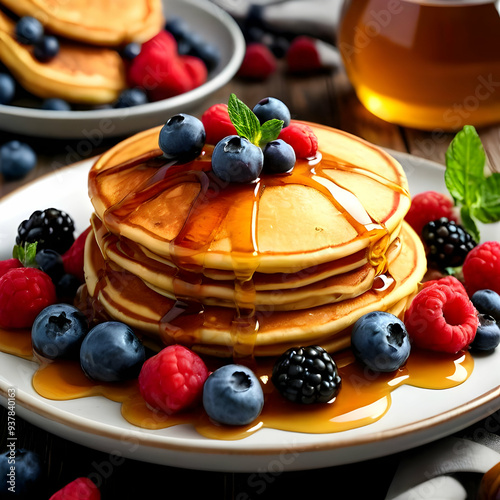 pancakes with berries
