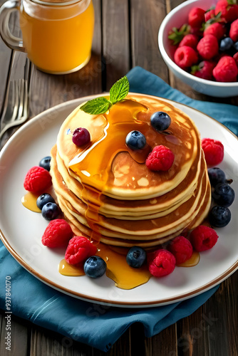 pancakes with berries