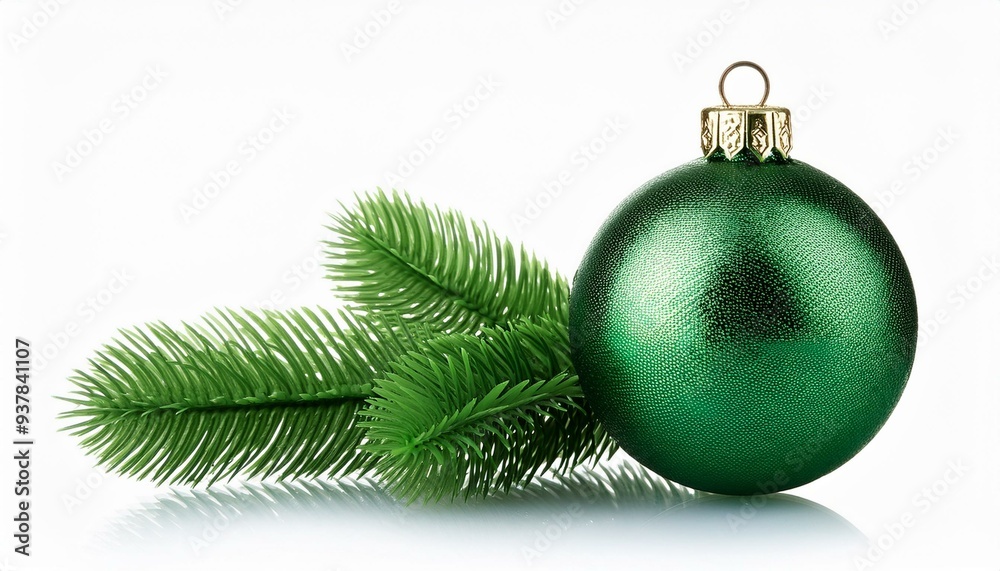 green Christmas ball isolated on white background green Christmas ball isolated on white background