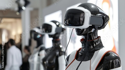 mannequins wearing VR headsets, showcasing the latest virtual reality technology.