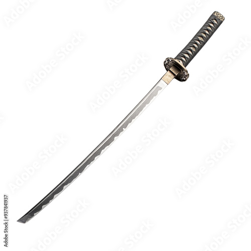 Antique samurai sword, art, beautiful, delicate, cut background, ready to use