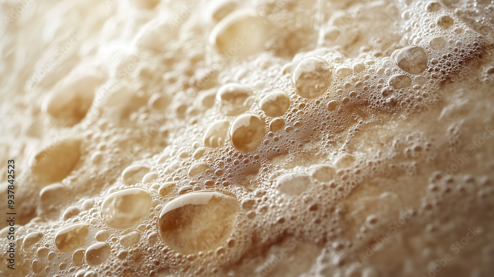 close up of water splash, a light brown natural stone brick, water bubbles texture close up of water splash, a light brown natural stone brick, water bubbles texture