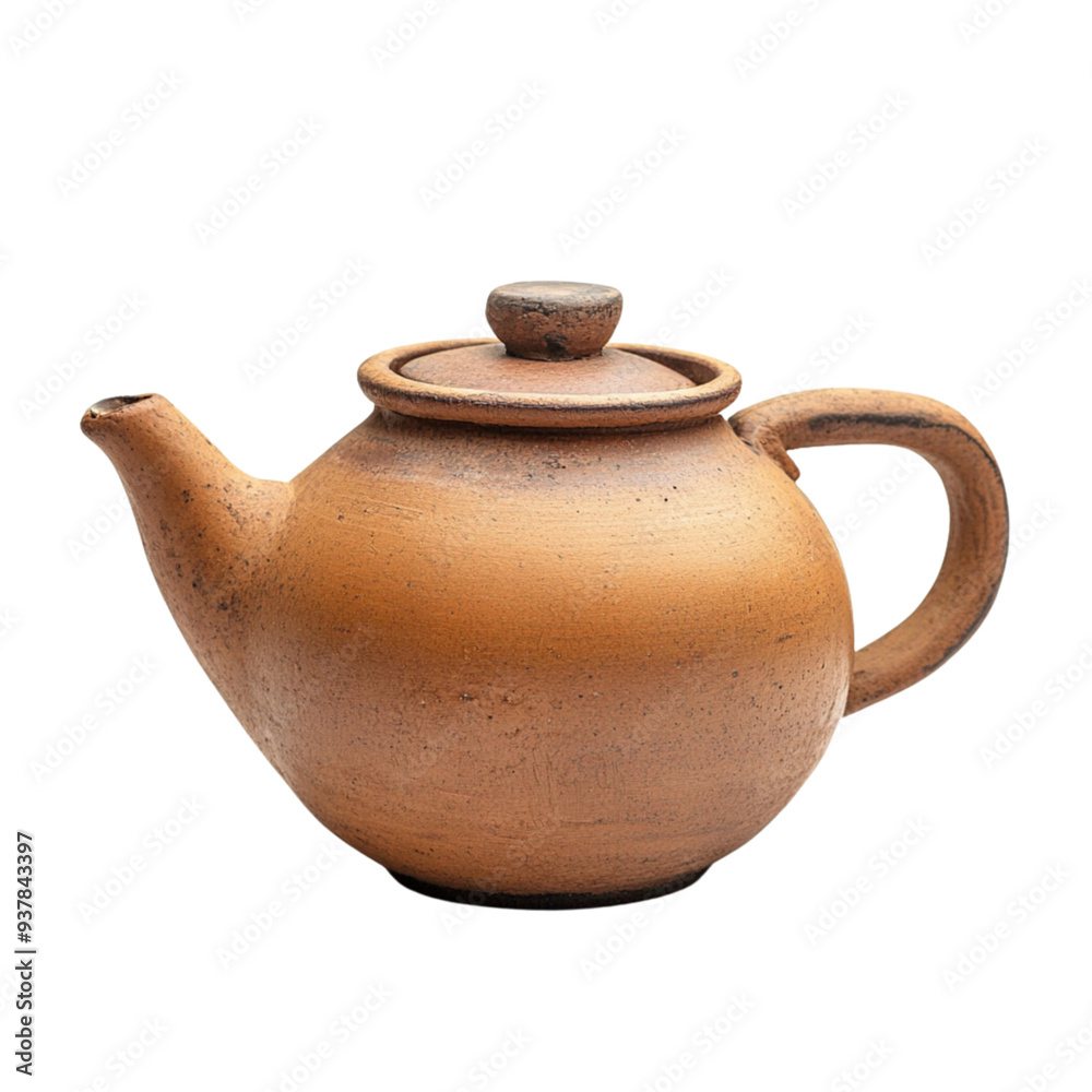 Antique clay kettle, art, beautiful, delicate, cut background, ready to use Antique clay kettle, art, beautiful, delicate, cut background, ready to use