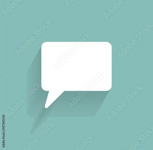 Vector icon of white color with shadow on gray-green background