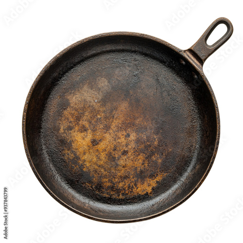 Antique iron pan, art, beautiful, delicate, cut background, ready to use