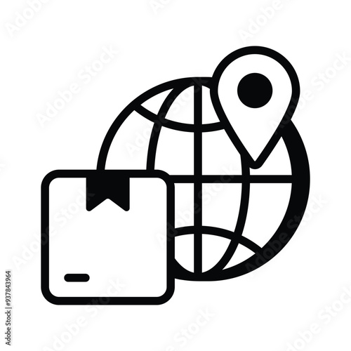 Get this amazing icon of global delivery location in modern style