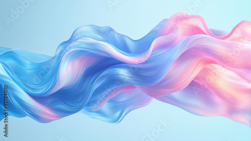 Abstract pastel color paint swirls forming wavy background photo