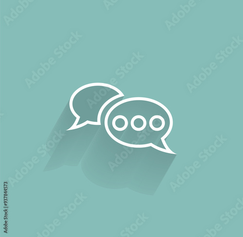 Vector icon of white color with shadow on gray-green background