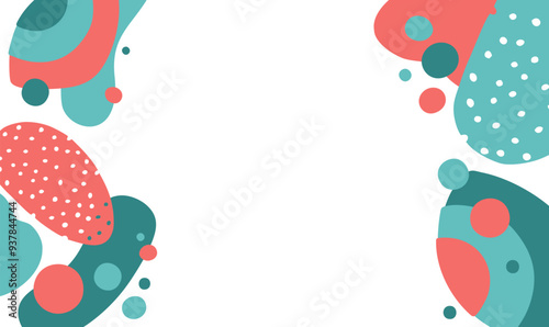 Organic shapes decoration with copy space, left and right side