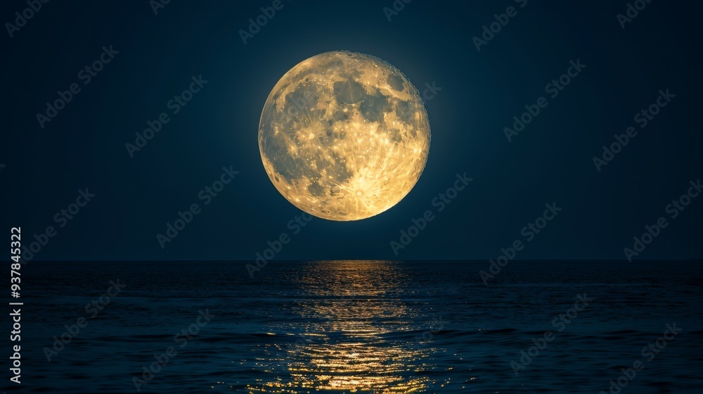 Full moon over the peaceful sea
