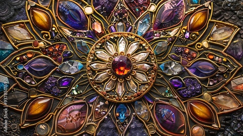 Abstract mandala of precious stones.