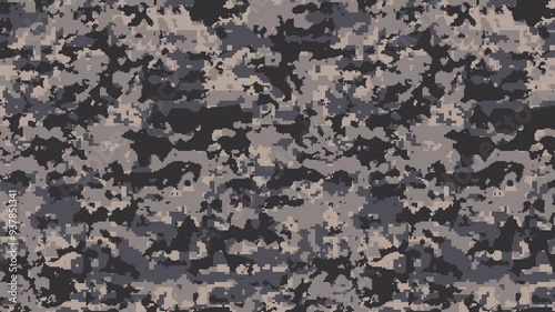 Military pixel flecktarn camouflage illustration seamless pattern urban city camo square texture banner illustration wallpaper animation
