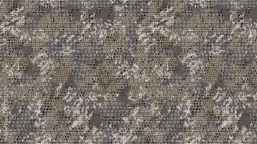 Military pixel flecktarn camouflage illustration seamless pattern urban city camo square texture banner illustration wallpaper animation