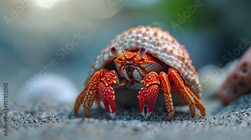 Hermit Crab Switching Shells Showcasing the Unique Behavior of Marine Life