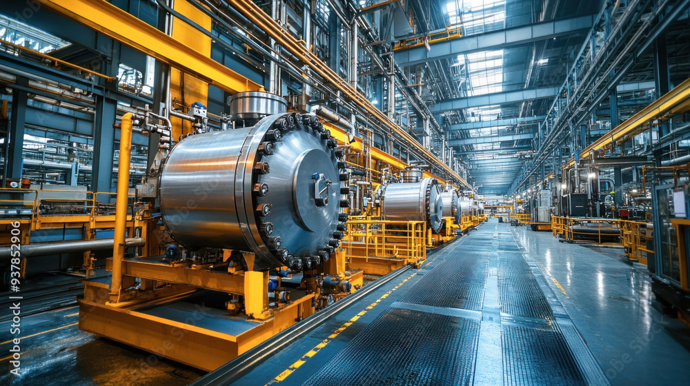 Industrial equipment standing on assembly line in modern factory Industrial equipment standing on assembly line in modern factory