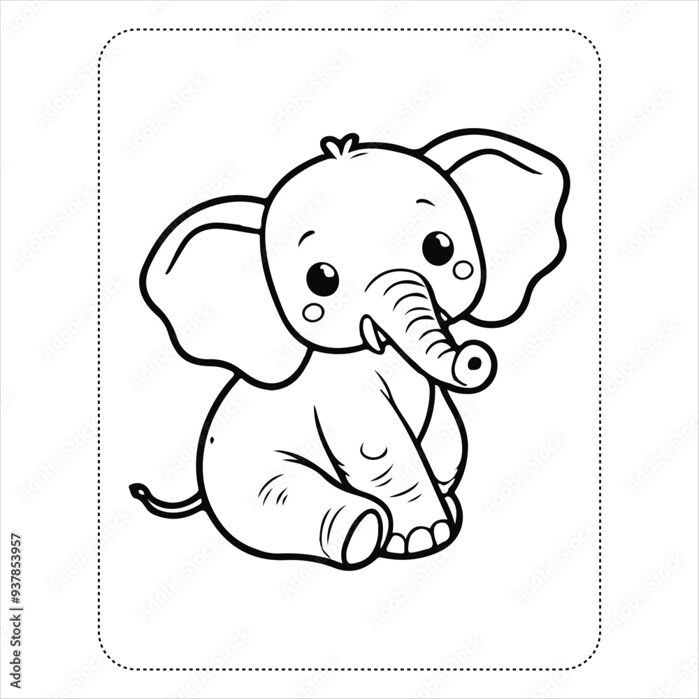 Obraz premium Animal Coloring Book page for kids.
