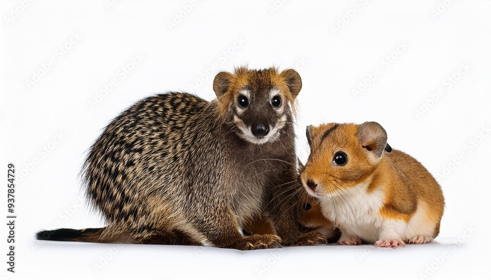 Fototapeta premium Small transparent background exotic pets.